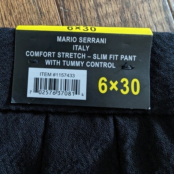 Black pants Mario Serrani Italy stretch-slim fit tummy control Sz 6 - Picture 6 of 10